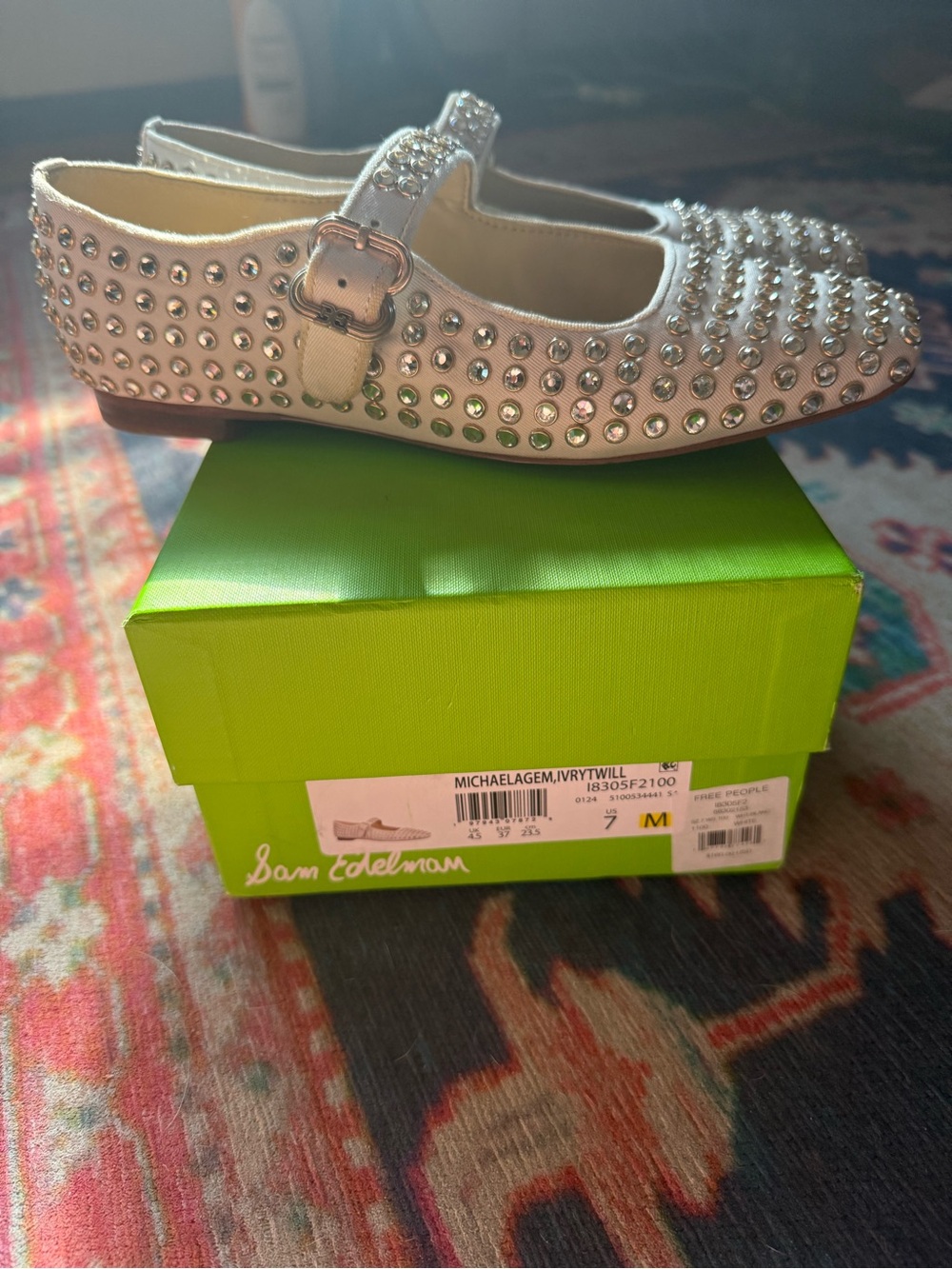 Sam Edelman Michaela ivory Studded Mary Jane Flats - Picture 4 of 4